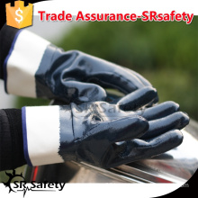 SRSAFETY safety cuff fully dipped blue nitrile a grade gloves,jersey liner,Heavy-Duty gloves,safety working gloves